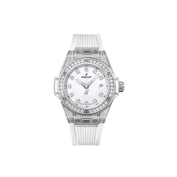 BIG BANG系列一鍵式精鋼白色密鑲腕錶33毫米