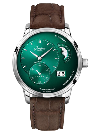 森林綠色PanoMaticLunar 偏心月相腕錶